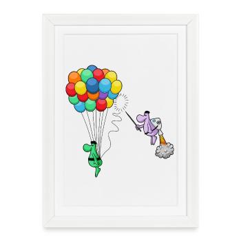 Balloons_-_Jetpac_1 - Affiche encadrée (27 × 37 cm) - blanc - Devant