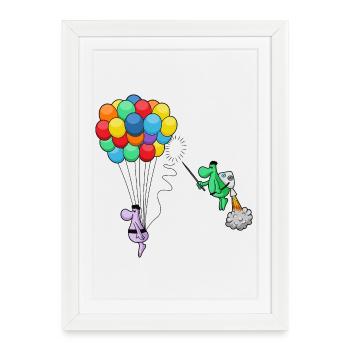 Balloons_-_Jetpac_2 - Affiche encadrée (27 × 37 cm) - blanc - Devant