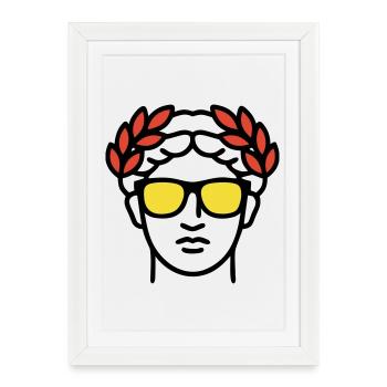 Roman Statue Sunglasses Ancient Art - Framed poster (27 × 37 cm) - white - Front