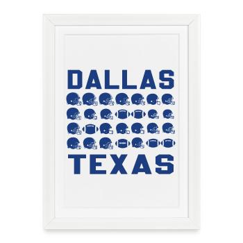 Modèle des casques de football de Dallas Texas - Affiche encadrée (27 × 37 cm) - blanc - Devant