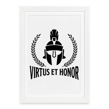 Virtus Et Honor Latin  - Motivational Quote - Framed poster (27 × 37 cm) - white - Front
