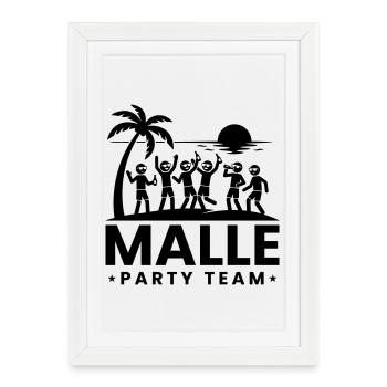 Vacances de l’équipe Malle Party - Affiche encadrée (27 × 37 cm) - blanc - Devant