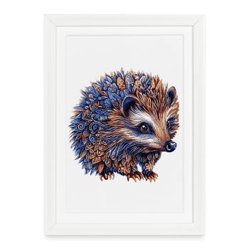 Hedgehog Colorful - Framed poster (27 × 37 cm) - white - Front