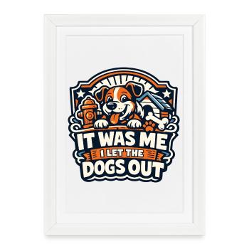 Dog Mischief Badge It Was Me - Framed poster (27 × 37 cm) - white - Front