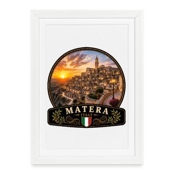 Matera Italy Holidays Mediterranean Old Town - Framed poster (27 × 37 cm) - white - Front