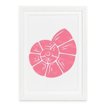Pink Shell Spiral - Framed poster (27 × 37 cm) - white - Front