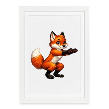 Fuchs sportif - Affiche encadrée (27 × 37 cm) - blanc - Devant