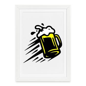 Icône de chope de bière - Affiche encadrée (27 × 37 cm) - blanc - Devant