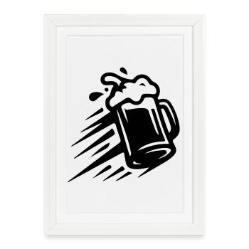 Icône de chope de bière - Affiche encadrée (27 × 37 cm) - blanc - Devant