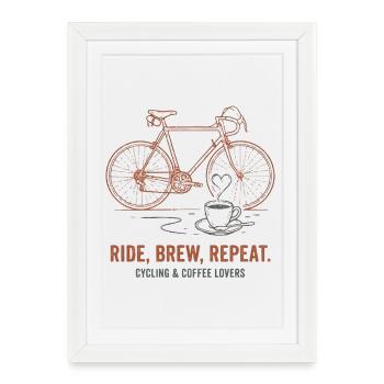 Art vintage de vélo Espresso Pace Only - Affiche encadrée (27 × 37 cm) - blanc - Devant