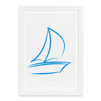 Sailing Sailboat Sailors - Framed poster (27 × 37 cm) - white - Front
