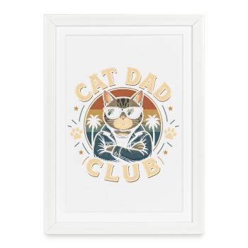 Club de Papa Chat – Daddies de Chat Daddies drôles pour hommes - Affiche encadrée (27 × 37 cm) - blanc - Devant