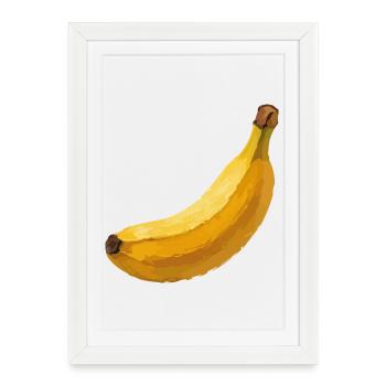 Yellow banana vector illustration - Framed poster (27 × 37 cm) - white - Front
