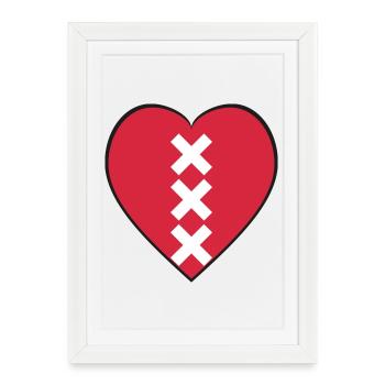 Souvenir rouge de la Croix Saint-André du Cœur d’Amsterdam XXX - Affiche encadrée (27 × 37 cm) - blanc - Devant