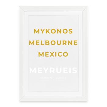Meyrueis Lozère - Mykonos - Melbourne - Mexico - Affiche encadrée (27 × 37 cm) - blanc - Devant
