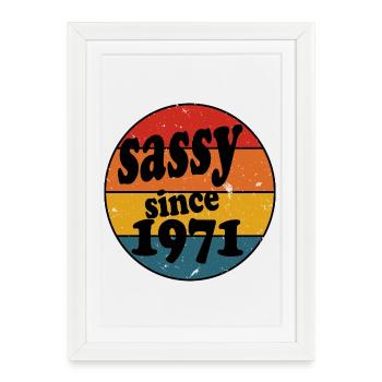 Sassy Since 1971 Retro Circle - Framed poster (27 × 37 cm) - white - Front