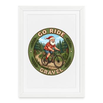 Saint sur un vélo de gravel - Affiche encadrée (27 × 37 cm) - blanc - Devant