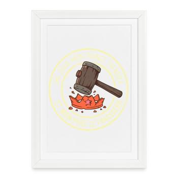 Papa Protecteur Prince Viendra Marteau Humour - Affiche encadrée (27 × 37 cm) - blanc - Devant