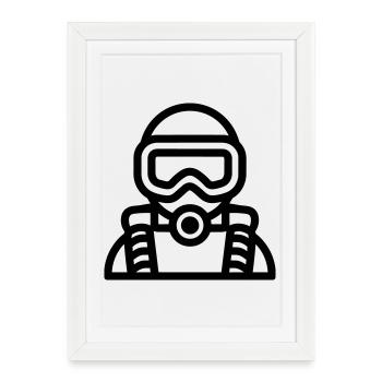 dive - Framed poster (27 × 37 cm) - white - Front
