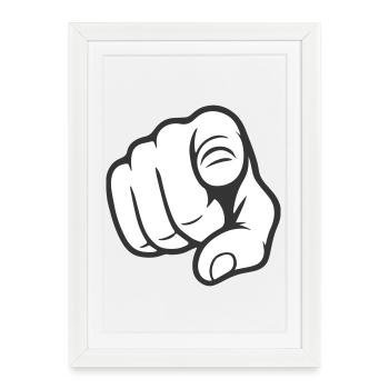 Pointer du doigt Tu gesticules Design d’autocollants - Affiche encadrée (27 × 37 cm) - blanc - Devant