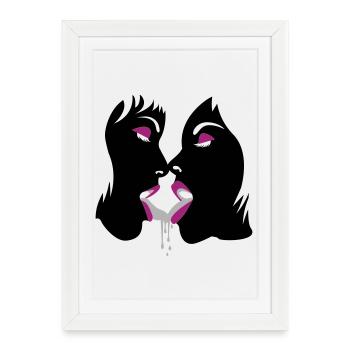fluffy girls - Affiche encadrée (27 × 37 cm) - blanc - Devant