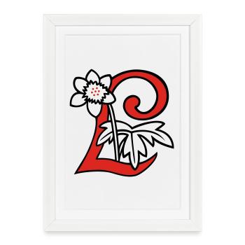 Lettre L - Affiche encadrée (27 × 37 cm) - blanc - Devant