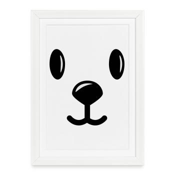 teddy bär bärchen smiley face - Affiche encadrée (27 × 37 cm) - blanc - Devant