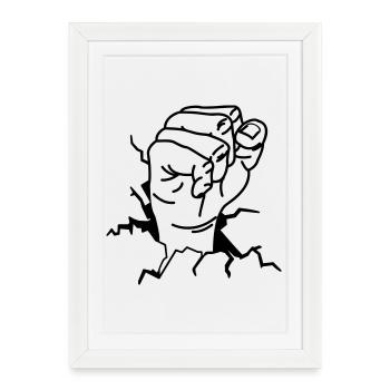 FIST BURSTING - Gerahmtes Poster (27 × 37 cm) - Weiß - Vorne