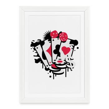 Card game hearts, spades, diamonds, clubs with - Framed poster (27 × 37 cm) - white - Front