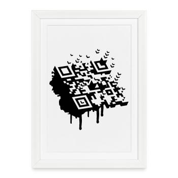 A 3D bar code as a graffiti - Framed poster (27 × 37 cm) - white - Front