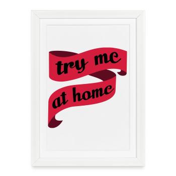 Simple, fiançailles et de mariage - essayez-moi à - Affiche encadrée (27 × 37 cm) - blanc - Devant
