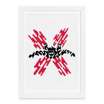 skydiver extreme - Affiche encadrée (27 × 37 cm) - blanc - Devant