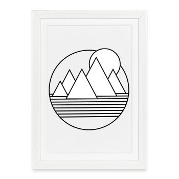Paysage désertique minimaliste - Affiche encadrée (27 × 37 cm) - blanc - Devant