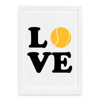 Love Tennis - Affiche encadrée (27 × 37 cm) - blanc - Devant