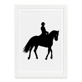 Horses, horse, riding, pony, cowboy, trot, Gallop - Framed poster (27 × 37 cm) - white - Front