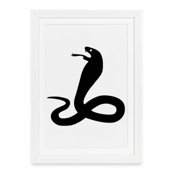 serpent - Affiche encadrée (27 × 37 cm) - blanc - Devant