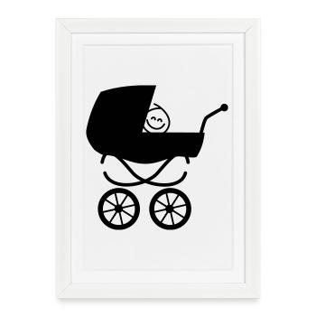 poussette - Affiche encadrée (27 × 37 cm) - blanc - Devant