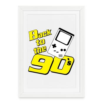 Fête des années 90 , Soirée à thème , Jeux rétro des années 90 (25) - Affiche encadrée (27 × 37 cm) - blanc - Devant