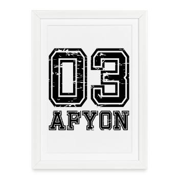 Afyon 03 look usé - Affiche encadrée (27 × 37 cm) - blanc - Devant