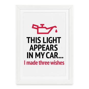 Funny blonde joke driver's license car driving oil - Framed poster (27 × 37 cm) - white - Front
