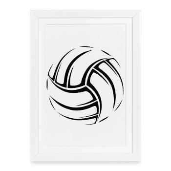 Volleyball Drawing Icon Illustration Sketch - Framed poster (27 × 37 cm) - white - Front