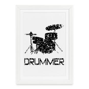 Batterie de batteur - Affiche encadrée (27 × 37 cm) - blanc - Devant