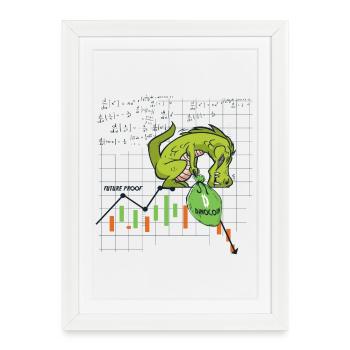 Dinocoin Future-proof ? - Framed poster (27 × 37 cm) - white - Front