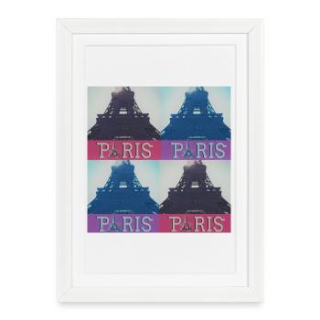 Paris Eiffel - Affiche encadrée (27 × 37 cm) - blanc - Devant