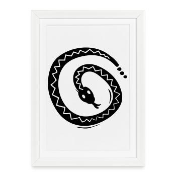 Symbole du serpent - Affiche encadrée (27 × 37 cm) - blanc - Devant