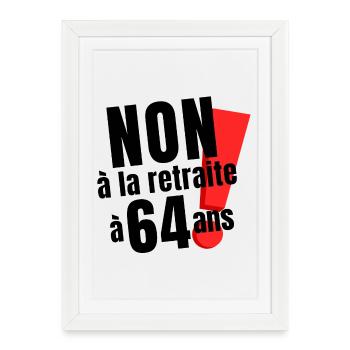 réforme des retraites, retraité, retraitée - Affiche encadrée (27 × 37 cm) - blanc - Devant