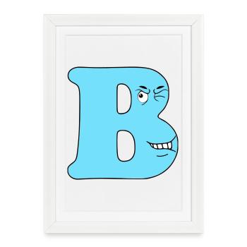 B - Affiche encadrée (27 × 37 cm) - blanc - Devant