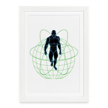 Earth Machine Man Atomic Robot Machine Man - Framed poster (27 × 37 cm) - white - Front