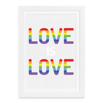 Mois de la fierté - L’amour c’est l’amour - Affiche encadrée (27 × 37 cm) - blanc - Devant