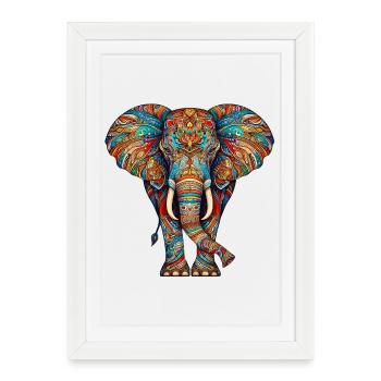 Éléphant - Affiche encadrée (27 × 37 cm) - blanc - Devant